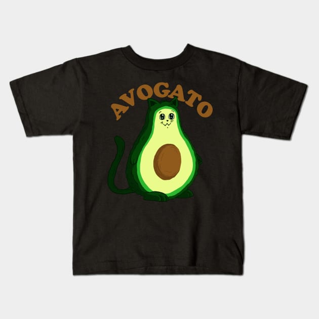 Avogato Cat Lover Cinco De Mayo Gift Cinco De Meow Cat Avocado Kids T-Shirt by vo_maria